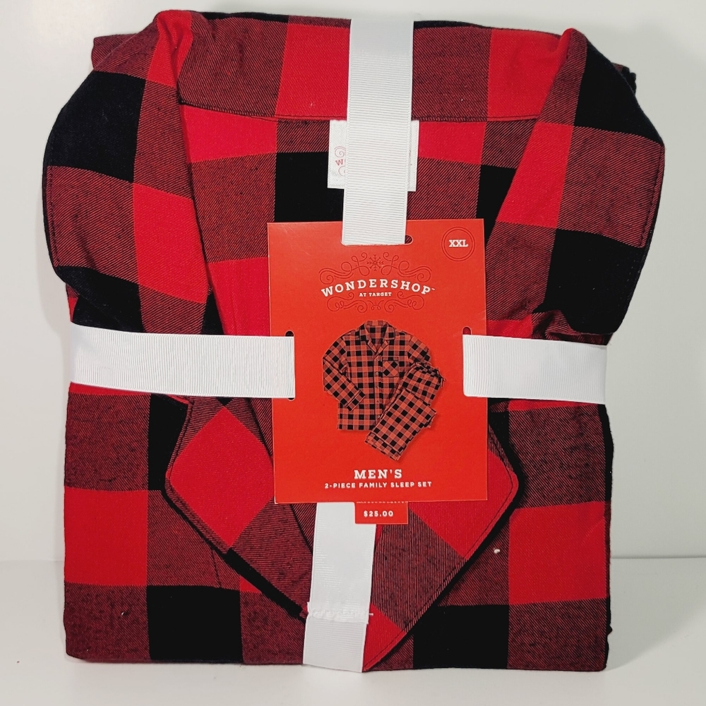 Wondershop Men's Red Buffalo Check 2-Piece Family Sleep Set Size XXL NEW